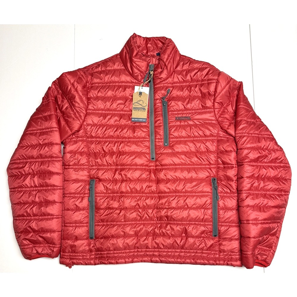 Resistol Pullover 1/2 Zip‎ Puffer Jacket Red Cowboy Mens Size Large